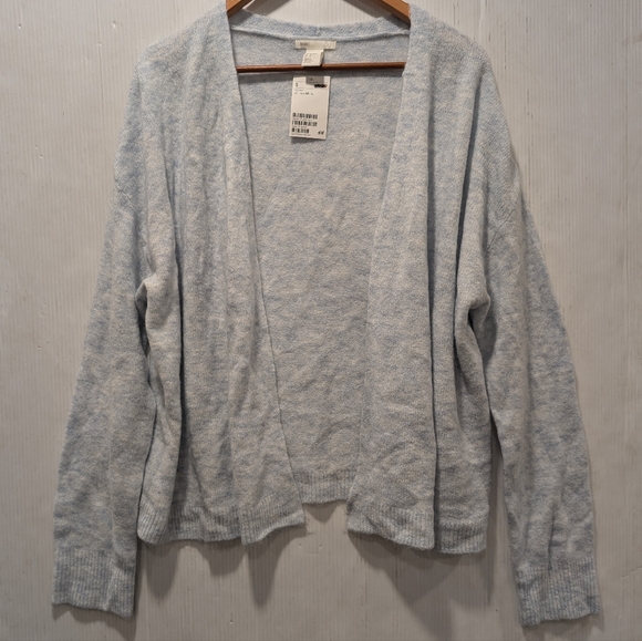 H&M women's blue burnout open front cardigan sweater size medium NEW! - Picture 4 of 9